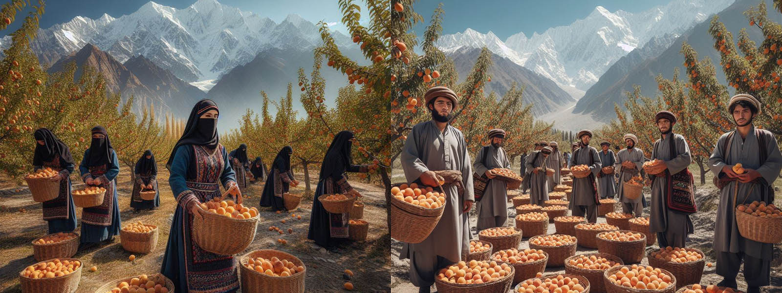 Zber marh v dol Hunza