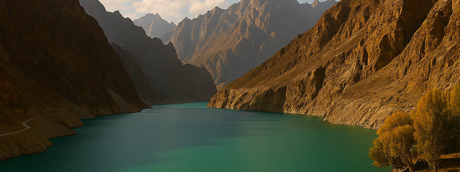 dolie Hunza s jazerom Attabad